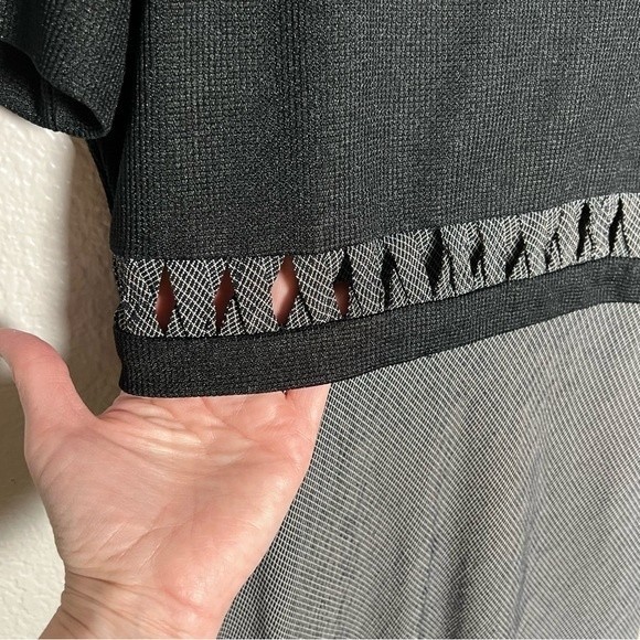 J.S.J. Sz 2P Sheath Maxi Dress Black with Overlay Side Zip - Picture 5 of 11